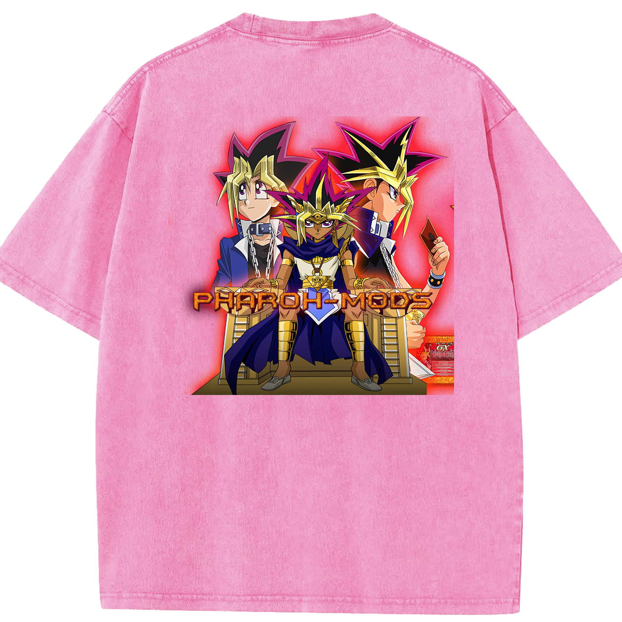 （画像用） 遊☆戯☆王 Yu-Gi-Oh! 綿100% ヴィンテージ風 半袖Tシャツ（背面プリント）